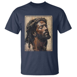 Religious Black Jesus With Crown Of Thorns T Shirt TS11 Navy Print Your Wear