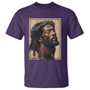 Religious Black Jesus With Crown Of Thorns T Shirt TS11 Purple Print Your Wear