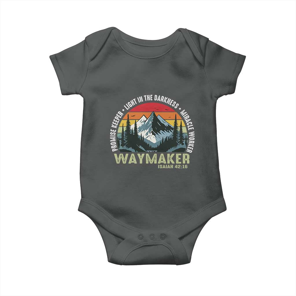 Religious Christian Waymaker Baby Onesie Promise Keeper Light In The Darkness Miracle Worker TS11 Dark Heather Print Your Wear