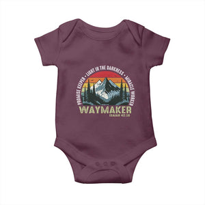 Religious Christian Waymaker Baby Onesie Promise Keeper Light In The Darkness Miracle Worker TS11 Maroon Print Your Wear