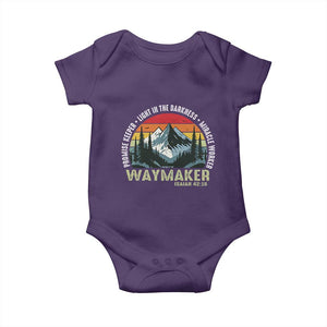 Religious Christian Waymaker Baby Onesie Promise Keeper Light In The Darkness Miracle Worker TS11 Purple Print Your Wear