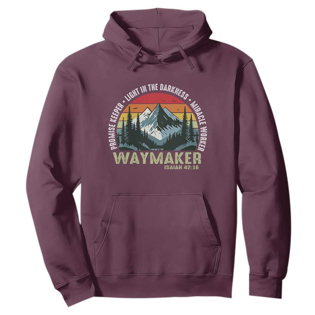 Religious Christian Waymaker Hoodie Promise Keeper Light In The Darkness Miracle Worker TS11 Maroon Print Your Wear