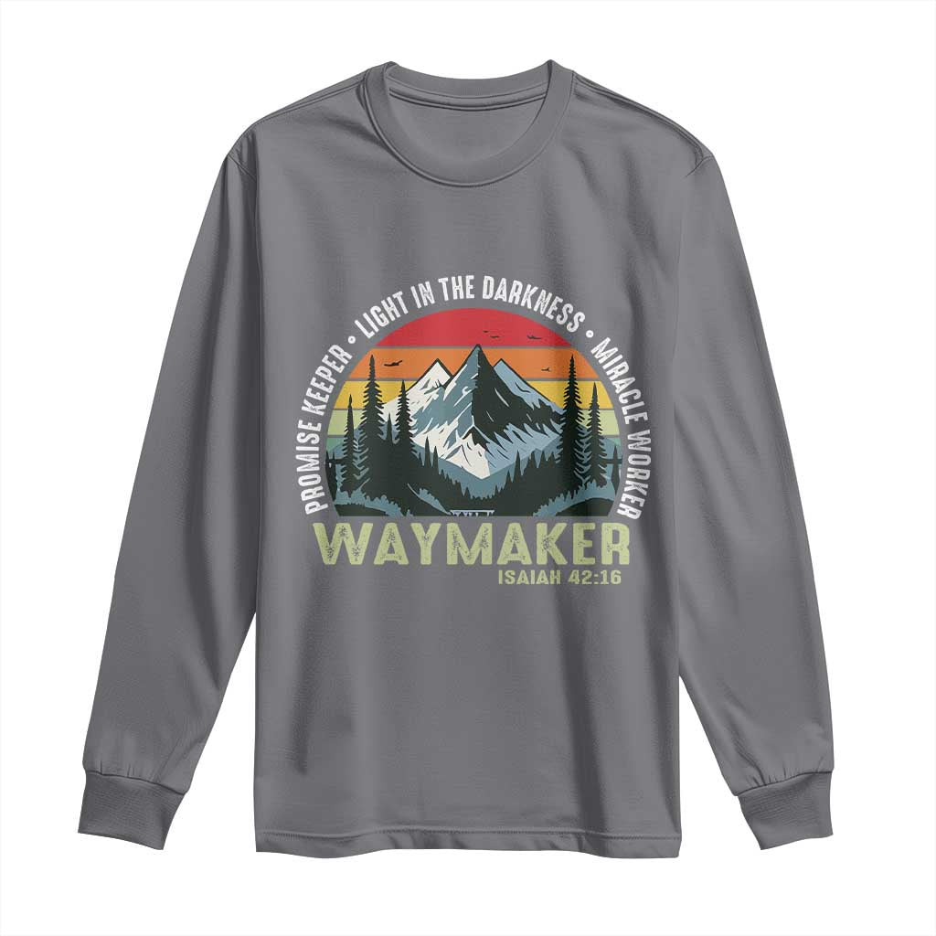Religious Christian Waymaker Long Sleeve Shirt Promise Keeper Light In The Darkness Miracle Worker TS11 Charcoal Print Your Wear