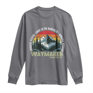 Religious Christian Waymaker Long Sleeve Shirt Promise Keeper Light In The Darkness Miracle Worker TS11 Charcoal Print Your Wear