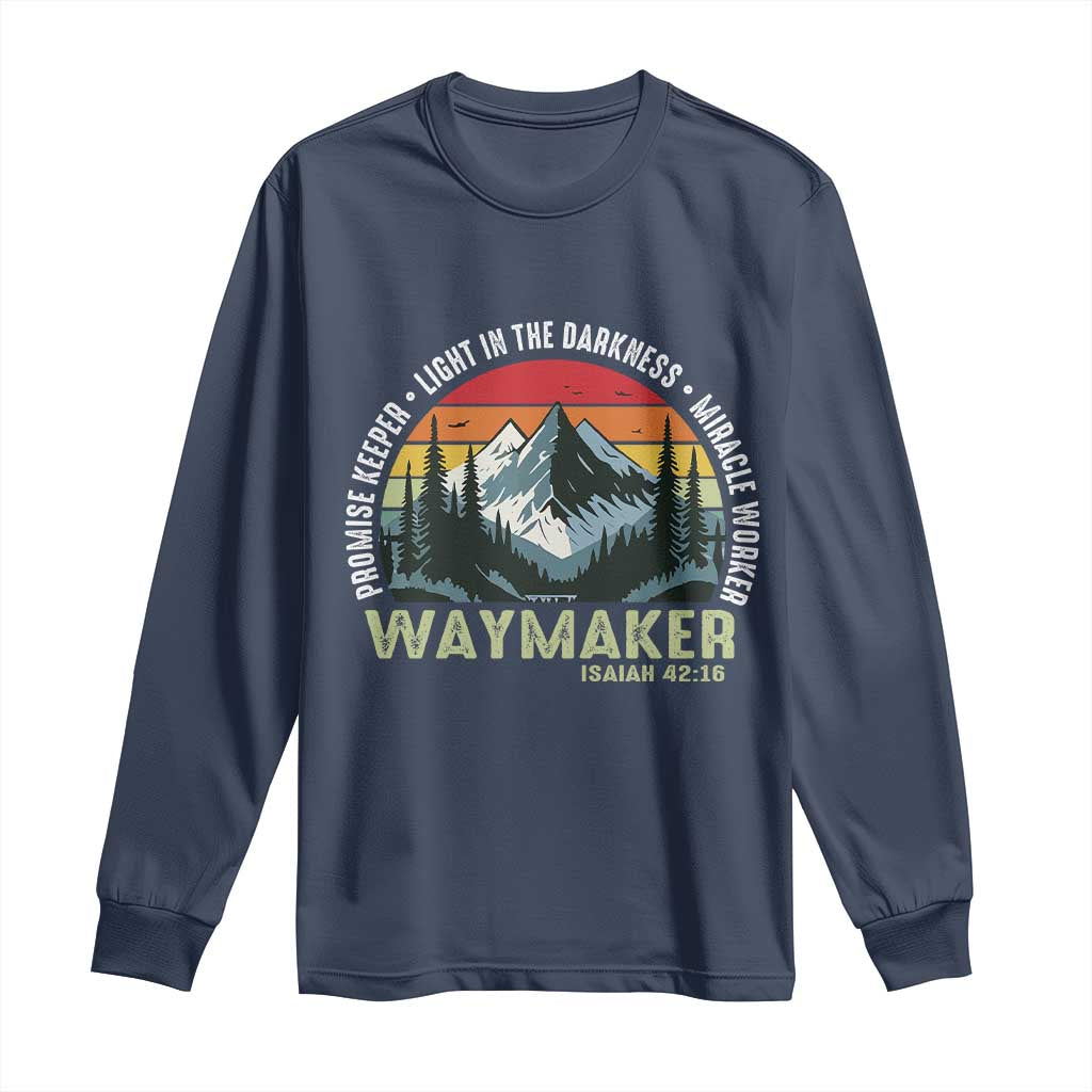 Religious Christian Waymaker Long Sleeve Shirt Promise Keeper Light In The Darkness Miracle Worker TS11 Navy Print Your Wear