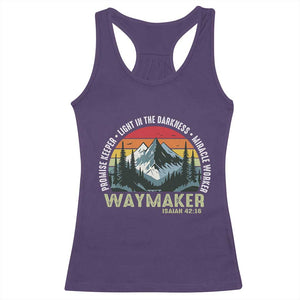 Religious Christian Waymaker Racerback Tank Top Promise Keeper Light In The Darkness Miracle Worker TS11 Purple Print Your Wear