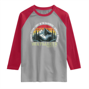 Religious Christian Waymaker Raglan Shirt Promise Keeper Light In The Darkness Miracle Worker TS11 Sport Gray Red Print Your Wear
