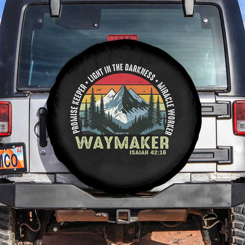 Religious Christian Waymaker Spare Tire Cover Promise Keeper Light In The Darkness Miracle Worker TS11 No hole Black Print Your Wear