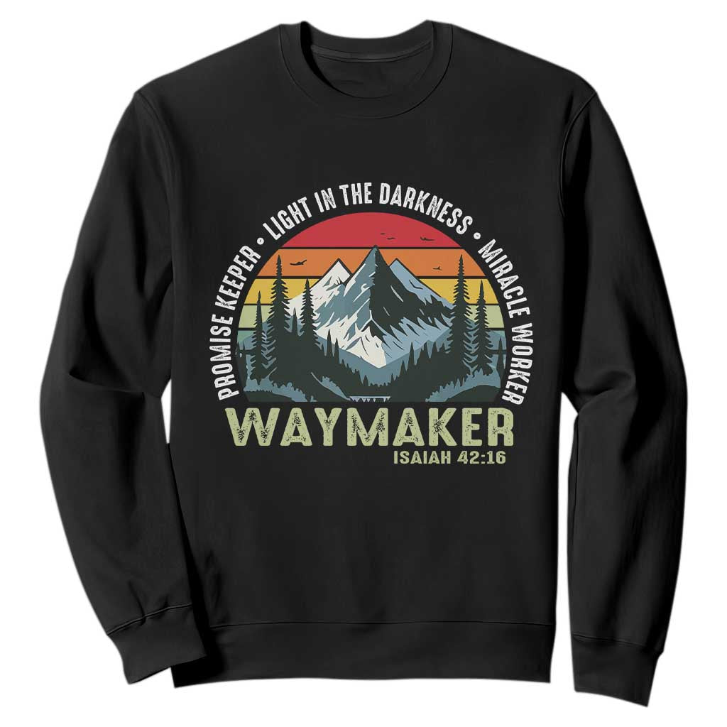 Religious Christian Waymaker Sweatshirt Promise Keeper Light In The Darkness Miracle Worker TS11 Black Print Your Wear