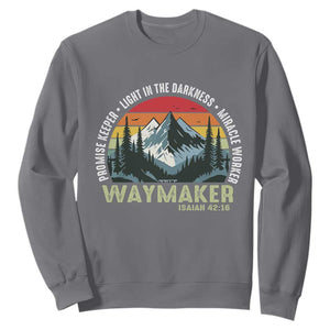 Religious Christian Waymaker Sweatshirt Promise Keeper Light In The Darkness Miracle Worker TS11 Charcoal Print Your Wear