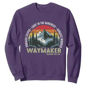 Religious Christian Waymaker Sweatshirt Promise Keeper Light In The Darkness Miracle Worker TS11 Purple Print Your Wear