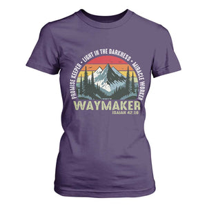 Religious Christian Waymaker T Shirt For Women Promise Keeper Light In The Darkness Miracle Worker TS11 Purple Print Your Wear