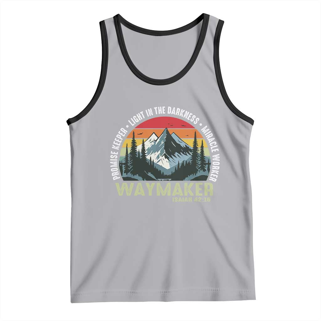 Religious Christian Waymaker Tank Top Promise Keeper Light In The Darkness Miracle Worker TS11 Athletic Heather Black Print Your Wear
