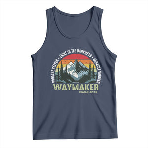 Religious Christian Waymaker Tank Top Promise Keeper Light In The Darkness Miracle Worker TS11 Navy Print Your Wear