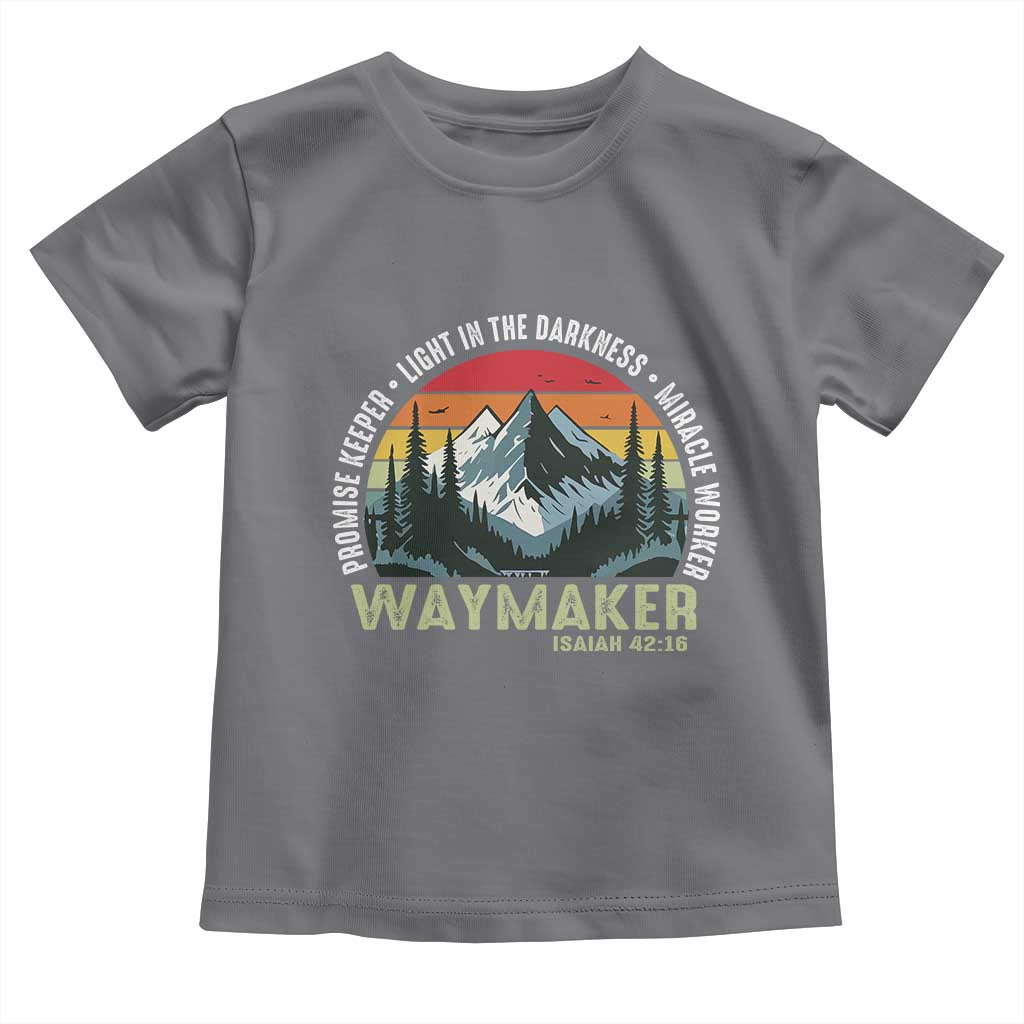 Religious Christian Waymaker Toddler T Shirt Promise Keeper Light In The Darkness Miracle Worker TS11 Charcoal Print Your Wear