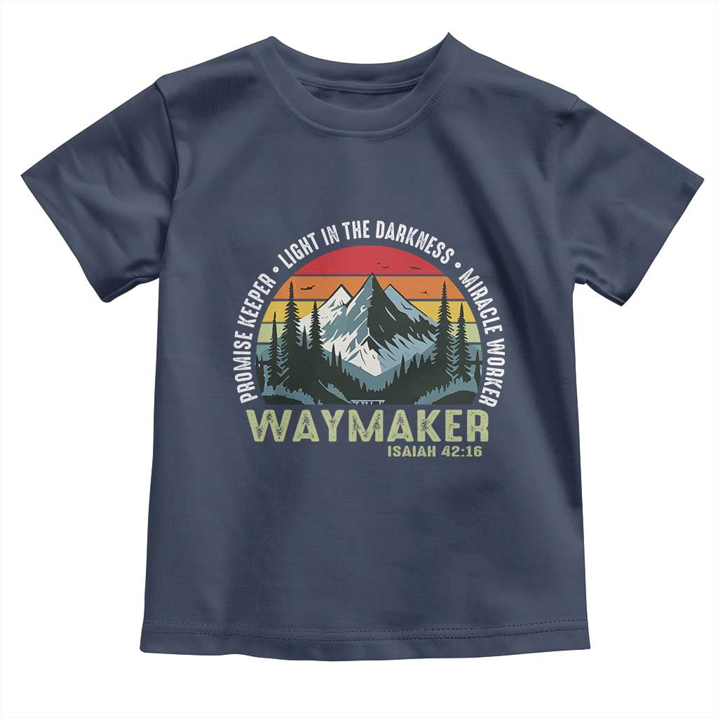 Religious Christian Waymaker Toddler T Shirt Promise Keeper Light In The Darkness Miracle Worker TS11 Navy Print Your Wear