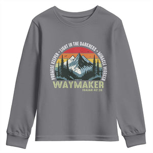 Religious Christian Waymaker Youth Sweatshirt Promise Keeper Light In The Darkness Miracle Worker TS11 Charcoal Print Your Wear