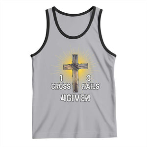 Religious Easter Tank Top 1 Cross 3 Nails Forgiven Christian Cross Jesus TS02 Athletic Heather Black Print Your Wear