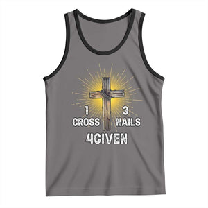 Religious Easter Tank Top 1 Cross 3 Nails Forgiven Christian Cross Jesus TS02 Deep Heather Black Print Your Wear