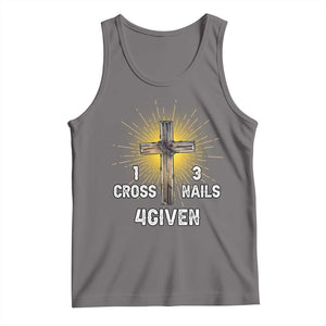 Religious Easter Tank Top 1 Cross 3 Nails Forgiven Christian Cross Jesus TS02 Deep Heather Print Your Wear
