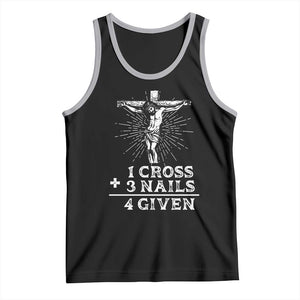 Religious Easter Tank Top 1 Cross 3 Nails Forgiven Jesus Christian Faith TS02 Black Athletic Heather Print Your Wear