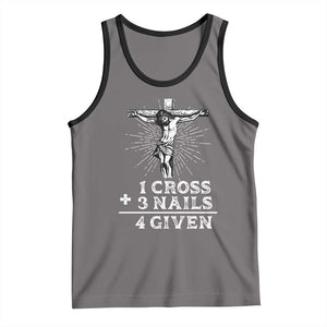 Religious Easter Tank Top 1 Cross 3 Nails Forgiven Jesus Christian Faith TS02 Deep Heather Black Print Your Wear