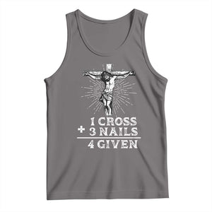 Religious Easter Tank Top 1 Cross 3 Nails Forgiven Jesus Christian Faith TS02 Deep Heather Print Your Wear