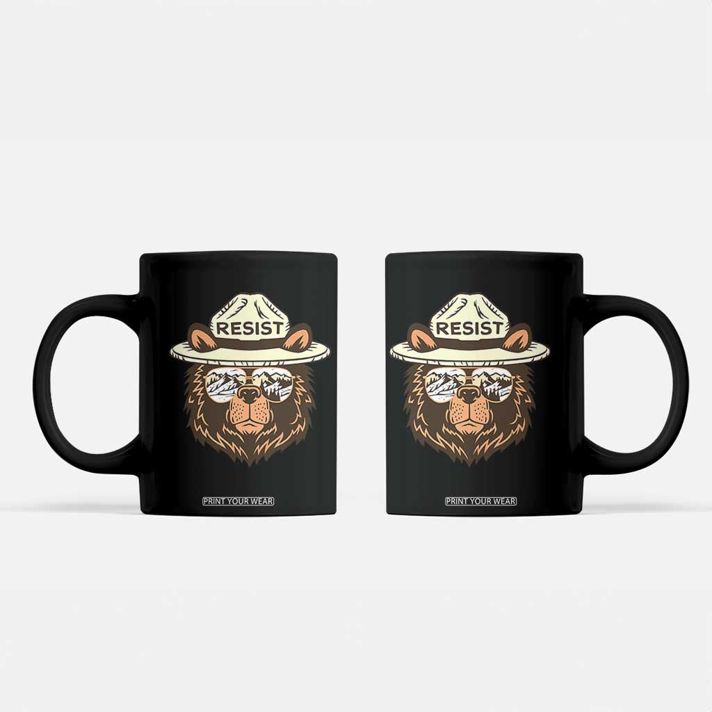 Resist Bear Retro Vintage Coffee Mug TS02 Black Print Your Wear