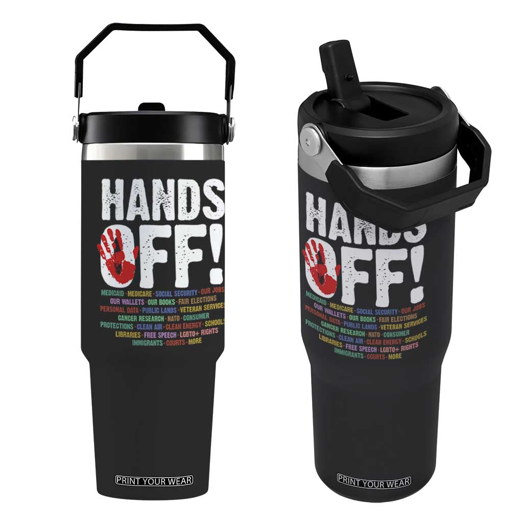 Resist Hands Off Flip Straw Tumbler Protect USA American We The People TS02 One Size: 30 oz Black Print Your Wear