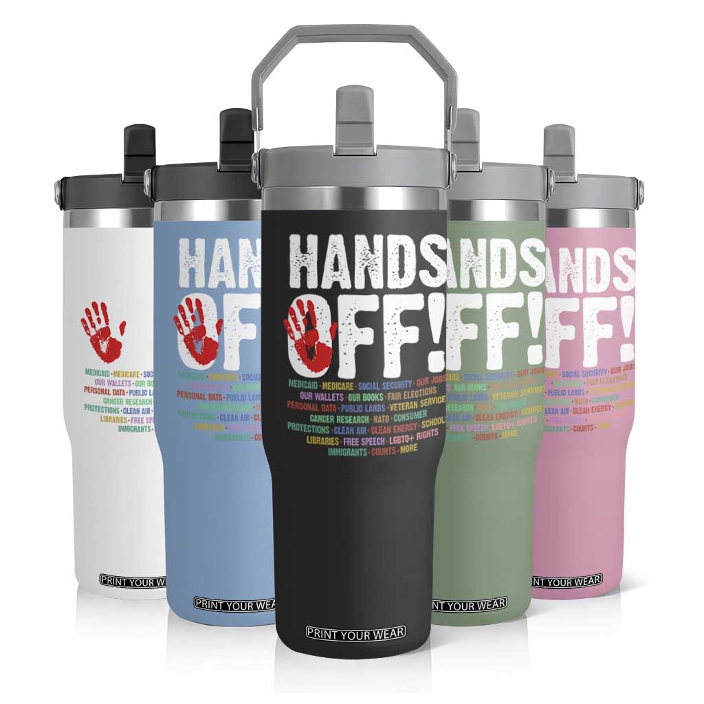 Resist Hands Off Flip Straw Tumbler Protect USA American We The People TS02 Print Your Wear