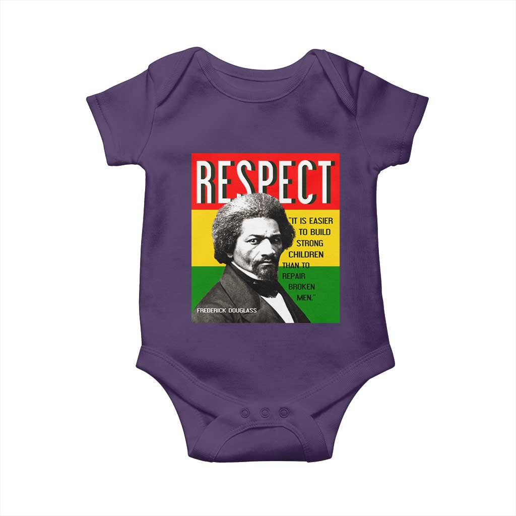 Respect Frederick Douglass Baby Onesie It Is Easier To Build Strong Children Empowerment TS02 Purple Print Your Wear
