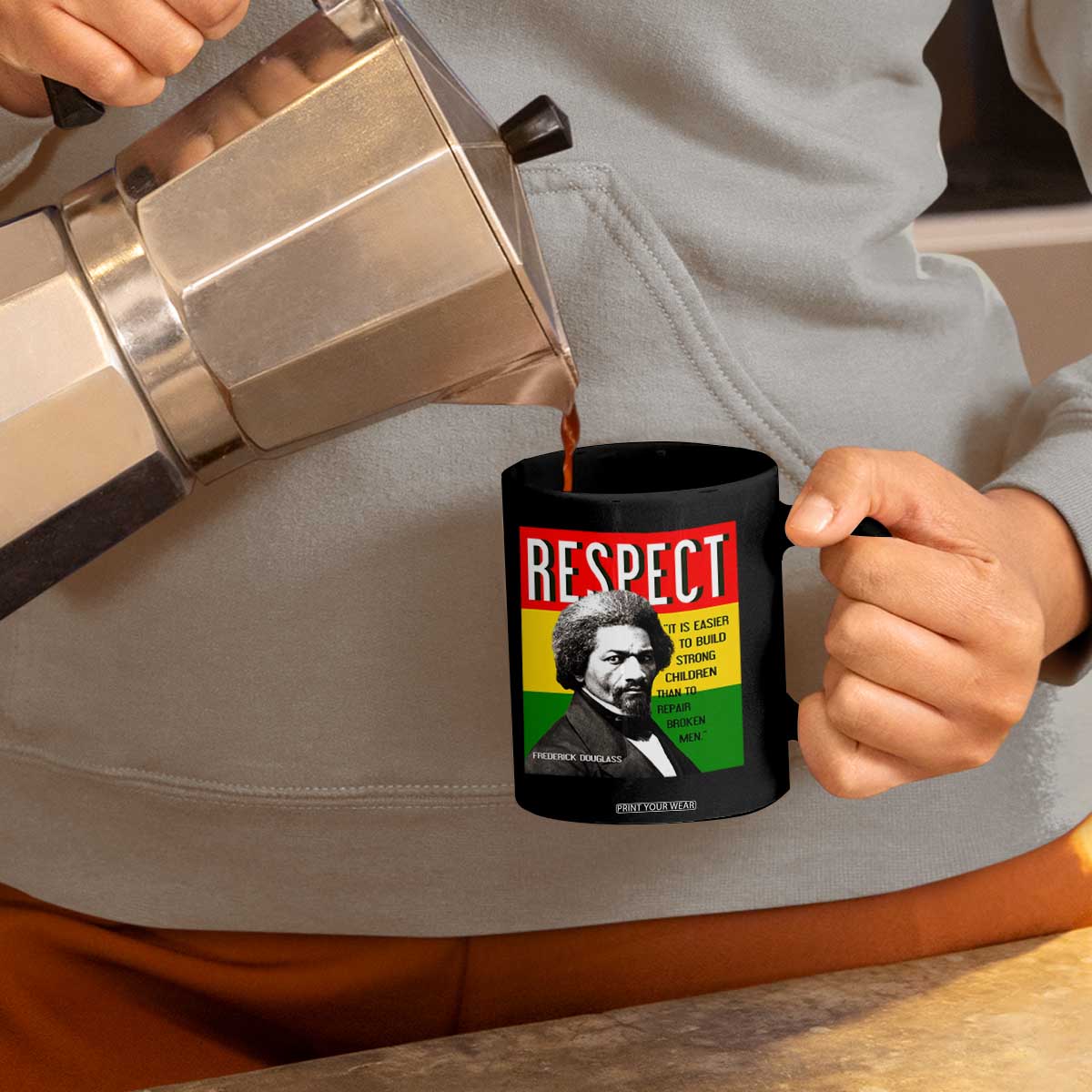 Respect Frederick Douglass Coffee Mug It Is Easier To Build Strong Children Empowerment TS02 Print Your Wear