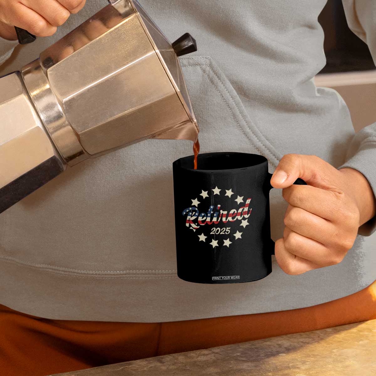 Retired 2025 Coffee Mug Retirement Gifts American Flag TS10 Print Your Wear