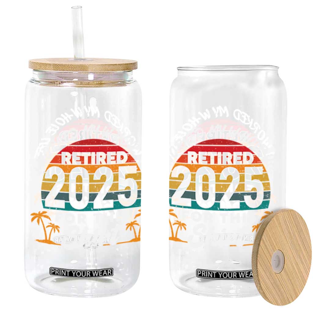 Retired 2025 Glass Can Retro Retirement Summer Vibes TS10 Black Print Your Wear