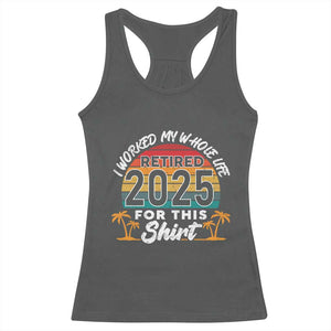 Retired 2025 Racerback Tank Top Retro Retirement Summer Vibes TS10 Dark Heather Print Your Wear