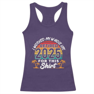 Retired 2025 Racerback Tank Top Retro Retirement Summer Vibes TS10 Purple Print Your Wear