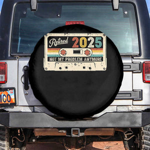 Retired 2025 Spare Tire Cover Not My Problem Anymore Retro Cassette TS10 No hole Black Print Your Wear