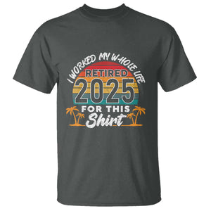 Retired 2025 T Shirt Retro Retirement Summer Vibes TS10 Dark Heather Print Your Wear