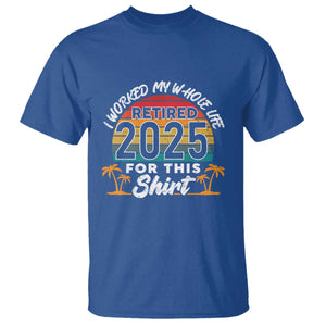 Retired 2025 T Shirt Retro Retirement Summer Vibes TS10 Royal Blue Print Your Wear