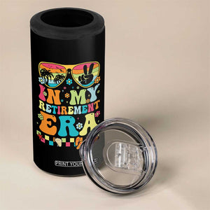 Retired Est 2025 4 in 1 Can Cooler Tumbler In My Retirement Era Groovy Summer Vibes TS10 Print Your Wear