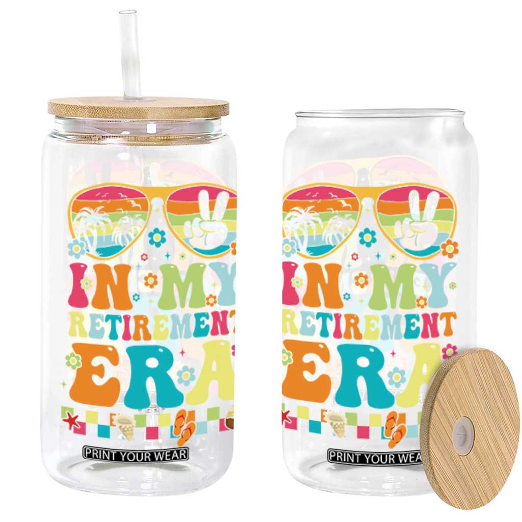 Retired Est 2025 Glass Can In My Retirement Era Groovy Summer Vibes TS10 Black Print Your Wear