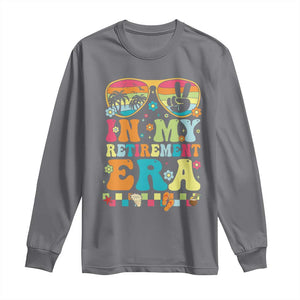 Retired Est 2025 Long Sleeve Shirt In My Retirement Era Groovy Summer Vibes TS10 Charcoal Print Your Wear