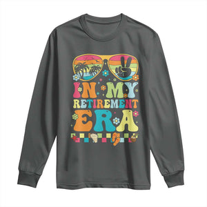 Retired Est 2025 Long Sleeve Shirt In My Retirement Era Groovy Summer Vibes TS10 Dark Heather Print Your Wear