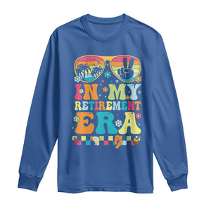 Retired Est 2025 Long Sleeve Shirt In My Retirement Era Groovy Summer Vibes TS10 Royal Blue Print Your Wear