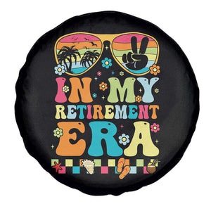 Retired Est 2025 Spare Tire Cover In My Retirement Era Groovy Summer Vibes TS10 Print Your Wear