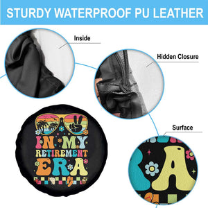 Retired Est 2025 Spare Tire Cover In My Retirement Era Groovy Summer Vibes TS10 Print Your Wear