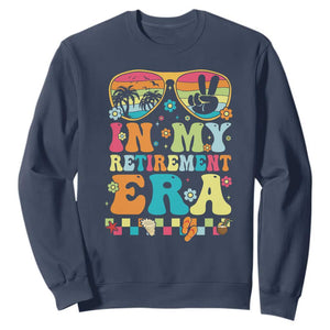 Retired Est 2025 Sweatshirt In My Retirement Era Groovy Summer Vibes TS10 Navy Print Your Wear