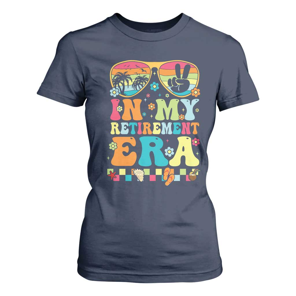 Retired Est 2025 T Shirt For Women In My Retirement Era Groovy Summer Vibes TS10 Navy Print Your Wear
