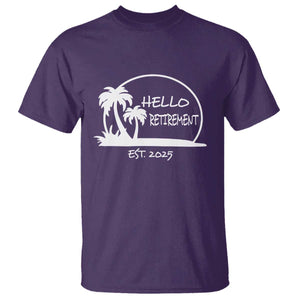 Retired Est 2025 T Shirt Hello Retirement Summer Vibes TS10 Purple Print Your Wear