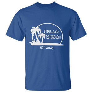 Retired Est 2025 T Shirt Hello Retirement Summer Vibes TS10 Royal Blue Print Your Wear